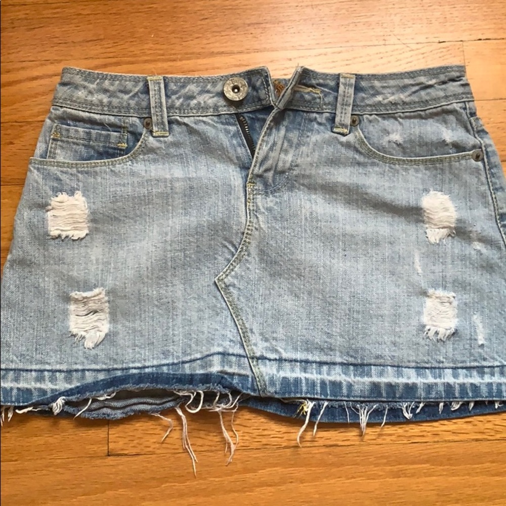 Blue mini jean skirt